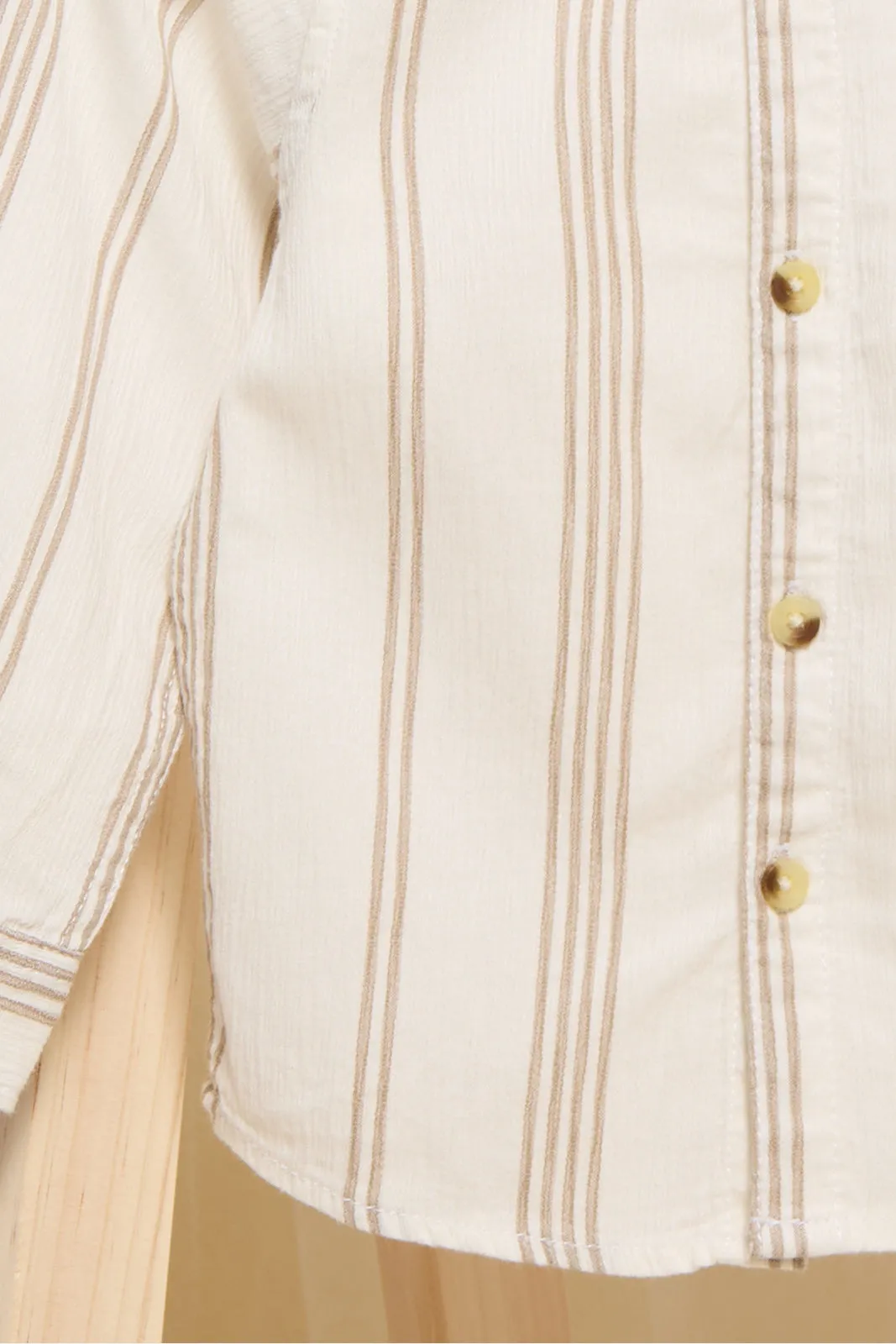 Infant Boys White And Beige Striped Shirt sold by Redtag product image thumbnail 4