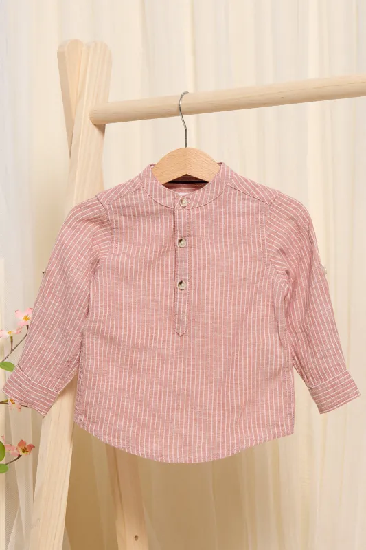 Infant Boys Pink Striped Shirt sold by Redtag