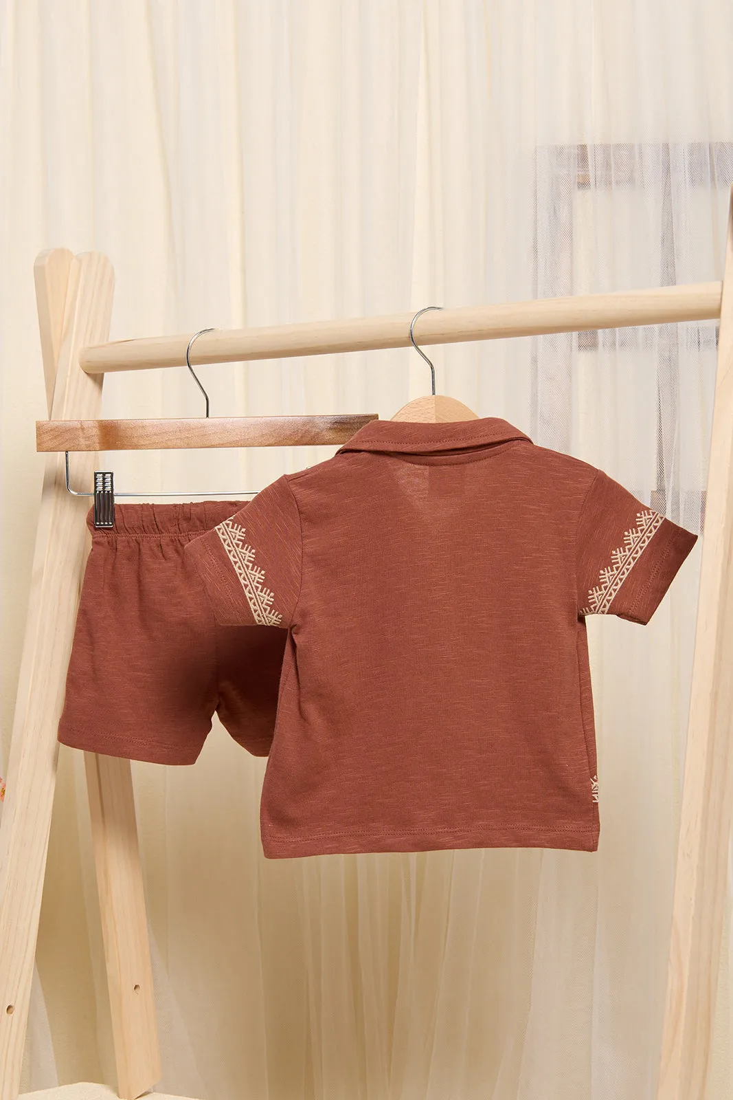 Infant Boys Rust Embellished Casual Set (2 Piece) sold by Redtag product image thumbnail 4