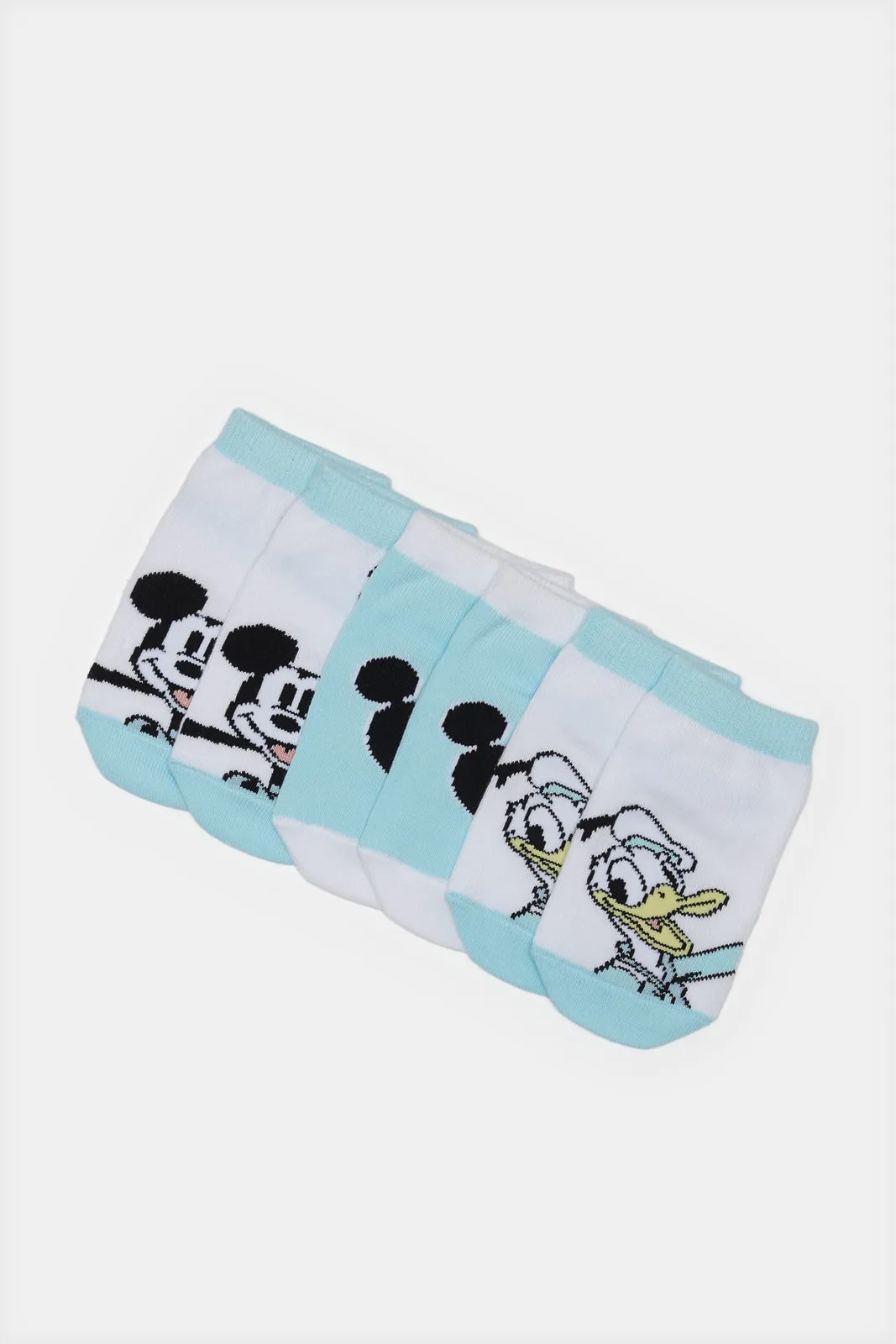 Infant Boys White And Blue Mickey And Donald Socks Set (3 Pairs) sold by Redtag