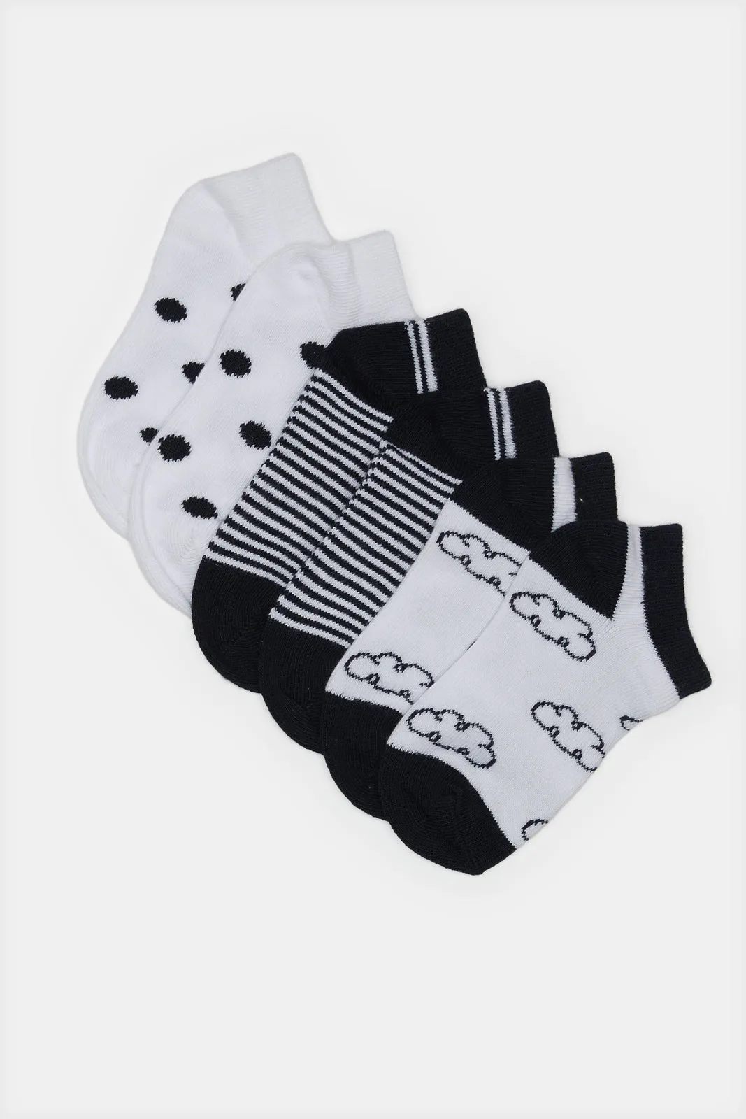 Infant Boys Black And White Ankle-Length Socks Set (3 Pairs) sold by Redtag