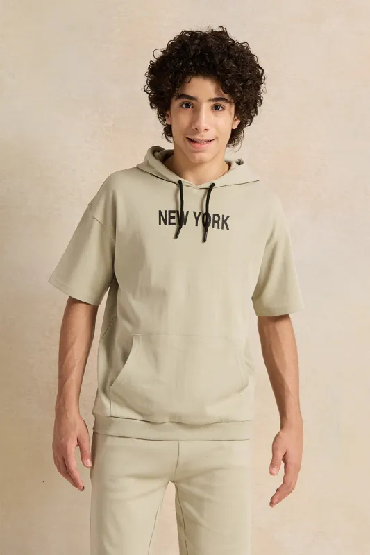 Senior Boys Mint Oversize Hooded Sweatshirt sold by Redtag