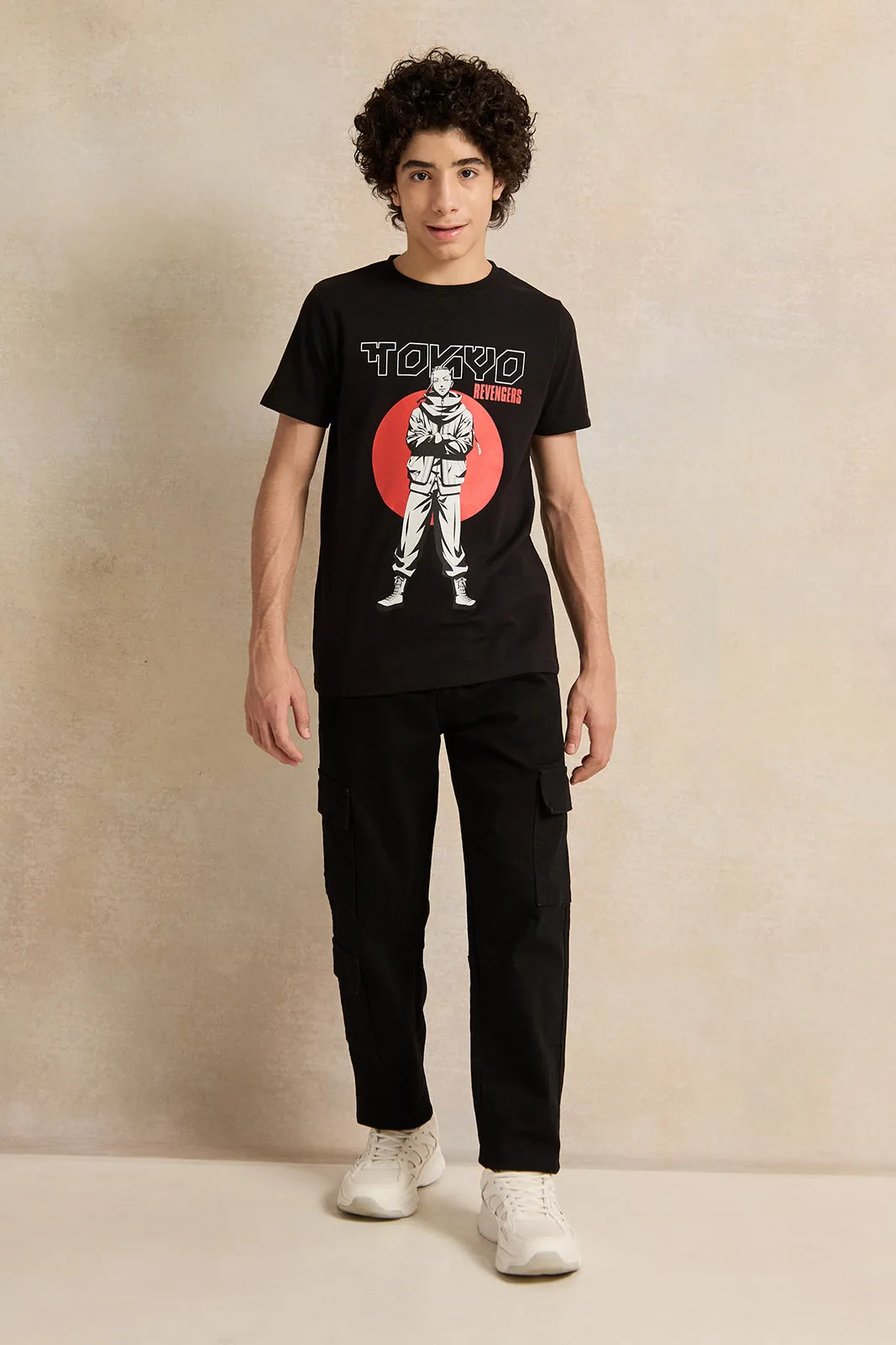 Senior Boys Black Printed T-Shirt sold by Redtag product image thumbnail 2