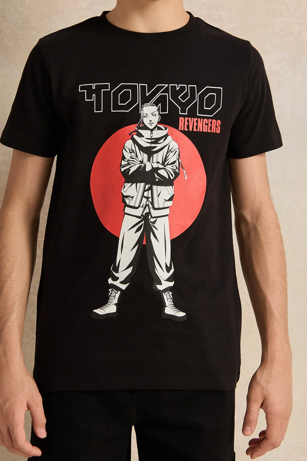 Senior Boys Black Printed T-Shirt sold by Redtag product image thumbnail 4
