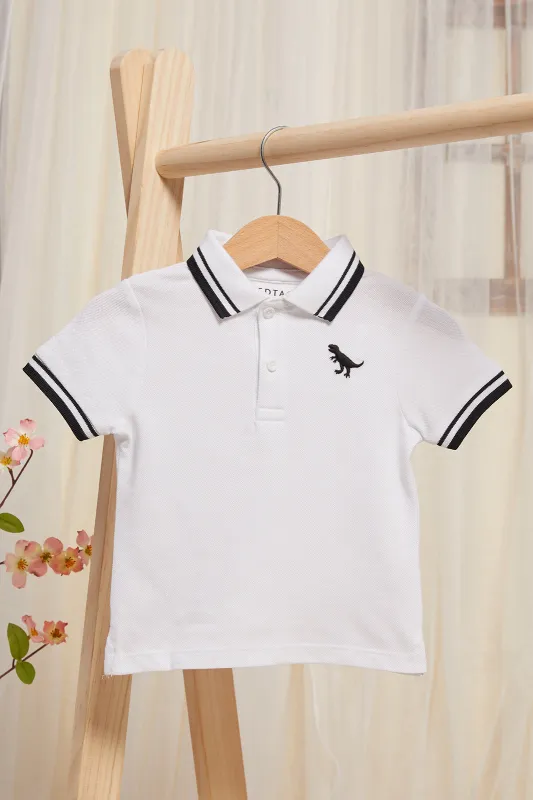 Infant Boys White Printed T-Shirt sold by Redtag