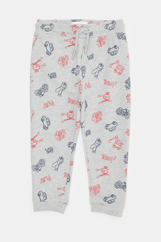 Infant Boys Grey Printed Active Pants sold by Redtag