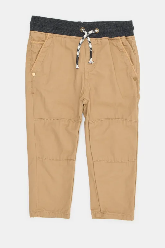 Infant Boys Beige Pull On Trousers sold by Redtag