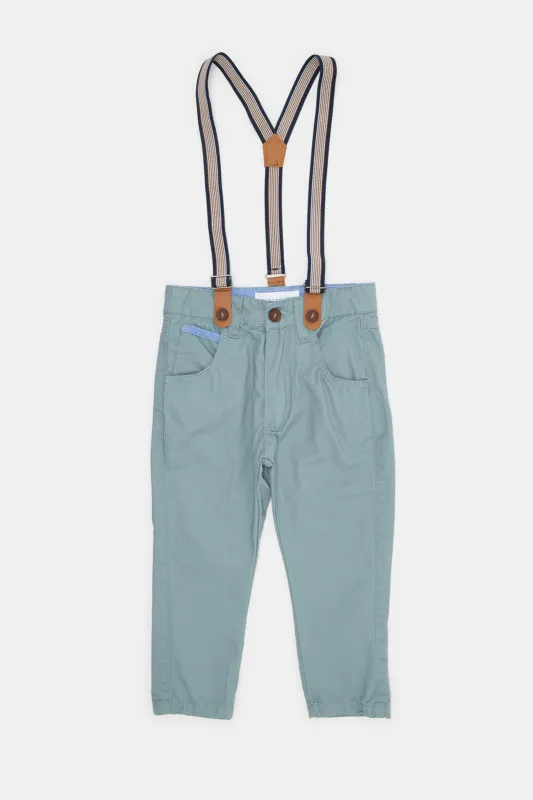 Infant Boys Blue Suspender Casual Trousers sold by Redtag