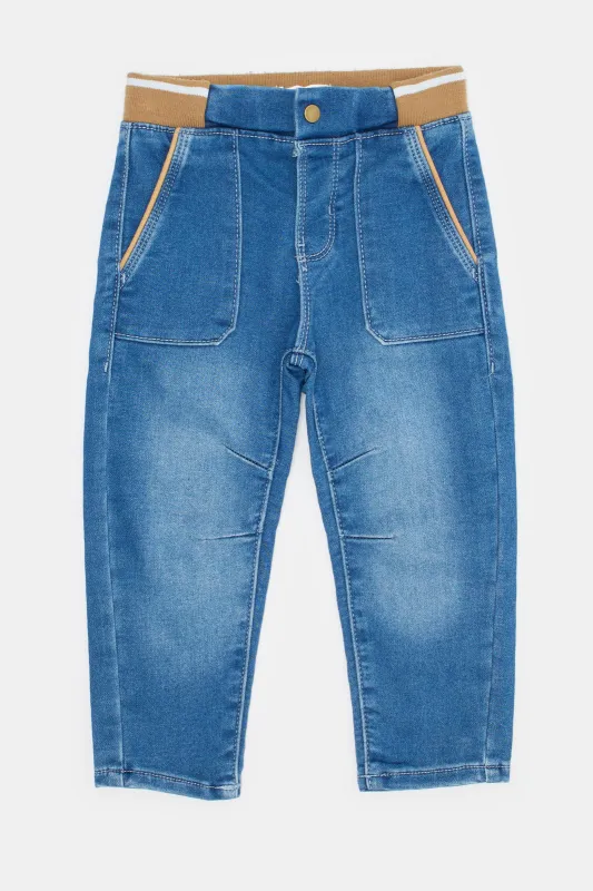 Infant Boys Blue Pull On Jeans sold by Redtag