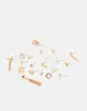 Women Gold Embellished Earring Set (20 Pairs) sold by Redtag