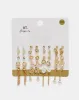 Women Gold Embellished Earring Set (20 Pairs) sold by Redtag