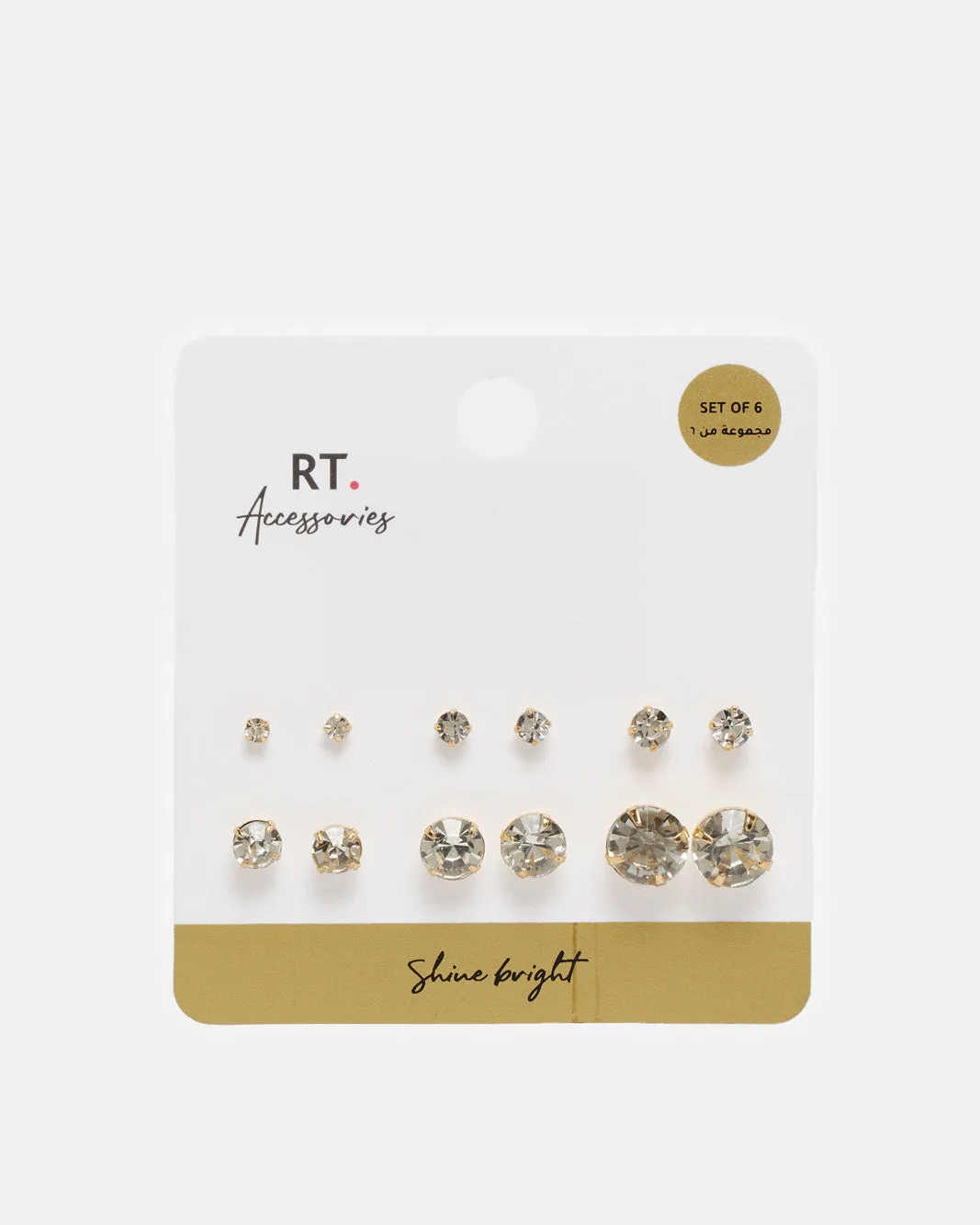 Women Gold Embellished Earring Set (6 Pairs) sold by Redtag product image thumbnail 2
