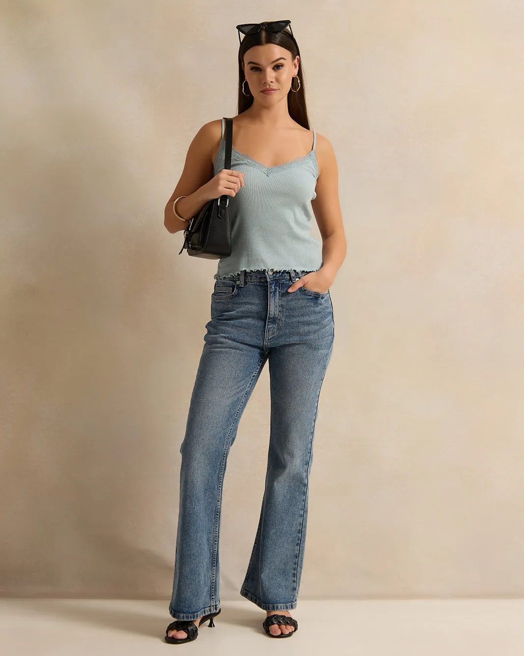 Women Mint Sleeve Less Ribbed Vest sold by Redtag product image thumbnail 2