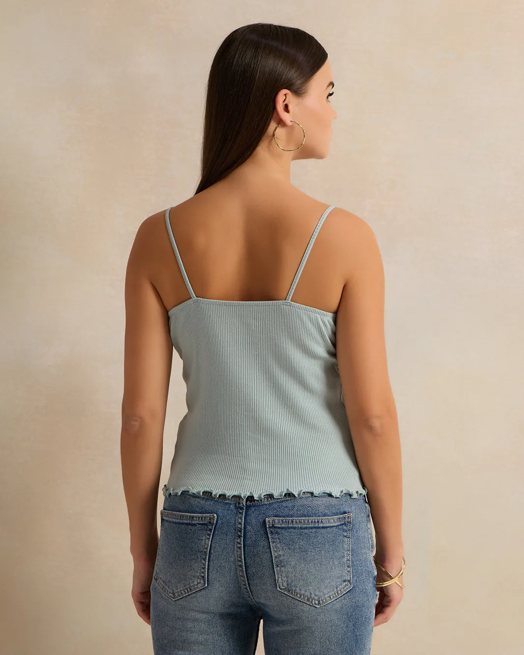 Women Mint Sleeve Less Ribbed Vest sold by Redtag product image thumbnail 3