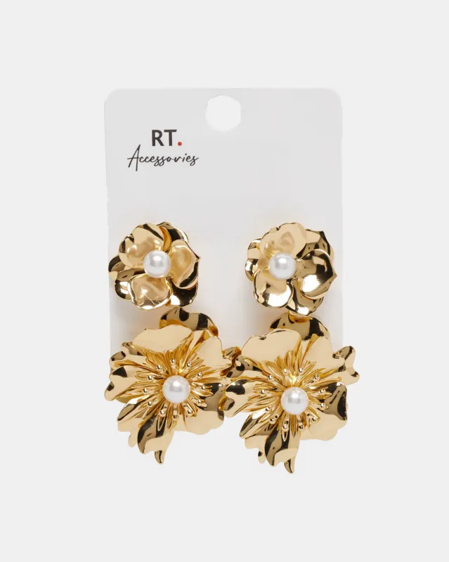 Women Gold Embellished Earrings sold by Redtag