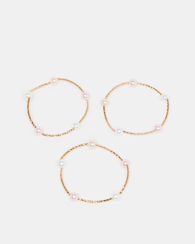 Women Gold Embellished Bracelets Set Of (3 Piece) sold by Redtag