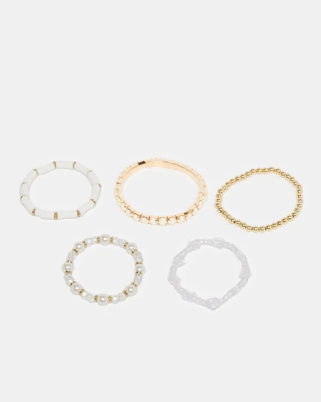 Women Assorted Embellished Bracelets Set Of (5 Piece) sold by Redtag
