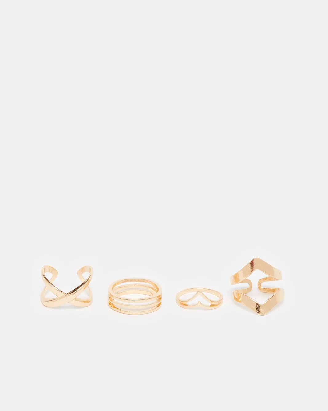 Women Gold Embellished Ring Set (Pack of 4) sold by Redtag