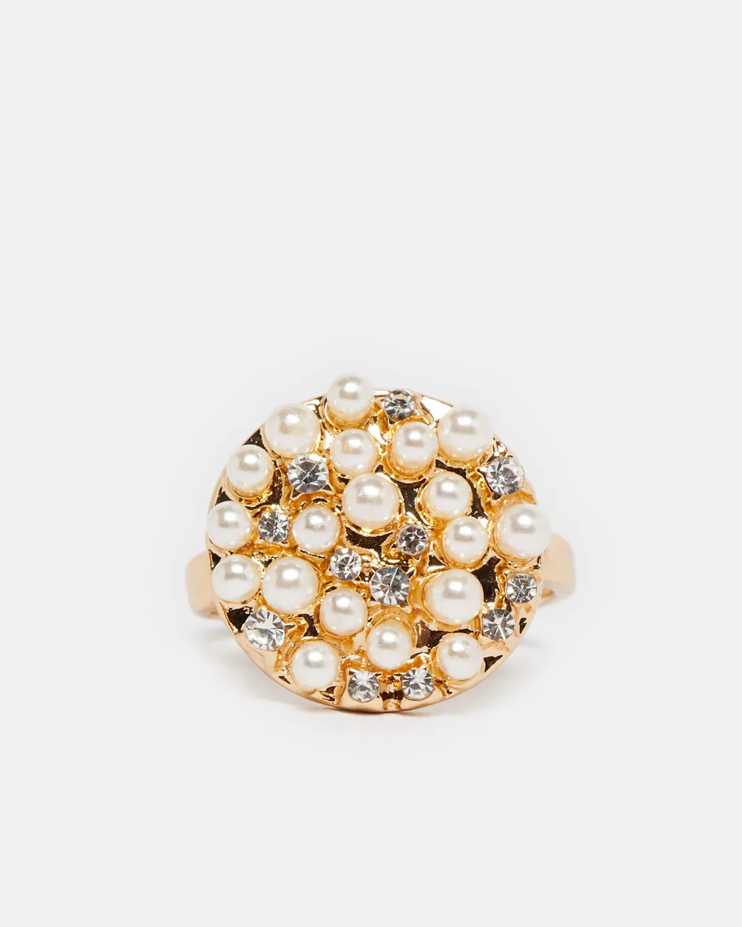 Women Gold Embellished Ring sold by Redtag