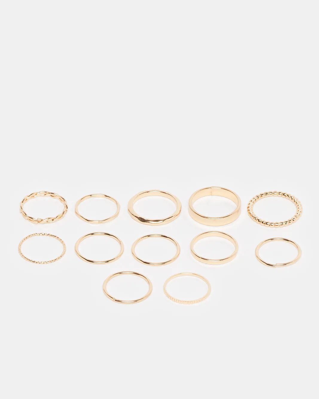 Women Gold Embellished Ring Set (Pack of 12) sold by Redtag