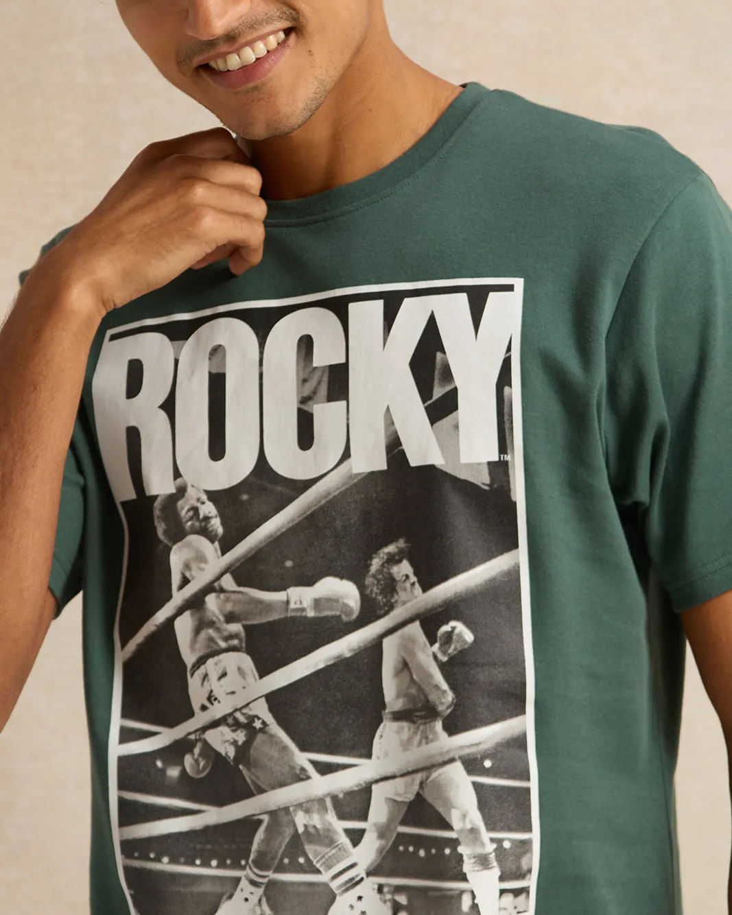 Men Green Printed T-Shirt sold by Redtag product image thumbnail 4