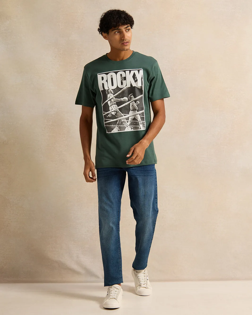 Men Green Printed T-Shirt sold by Redtag product image thumbnail 2