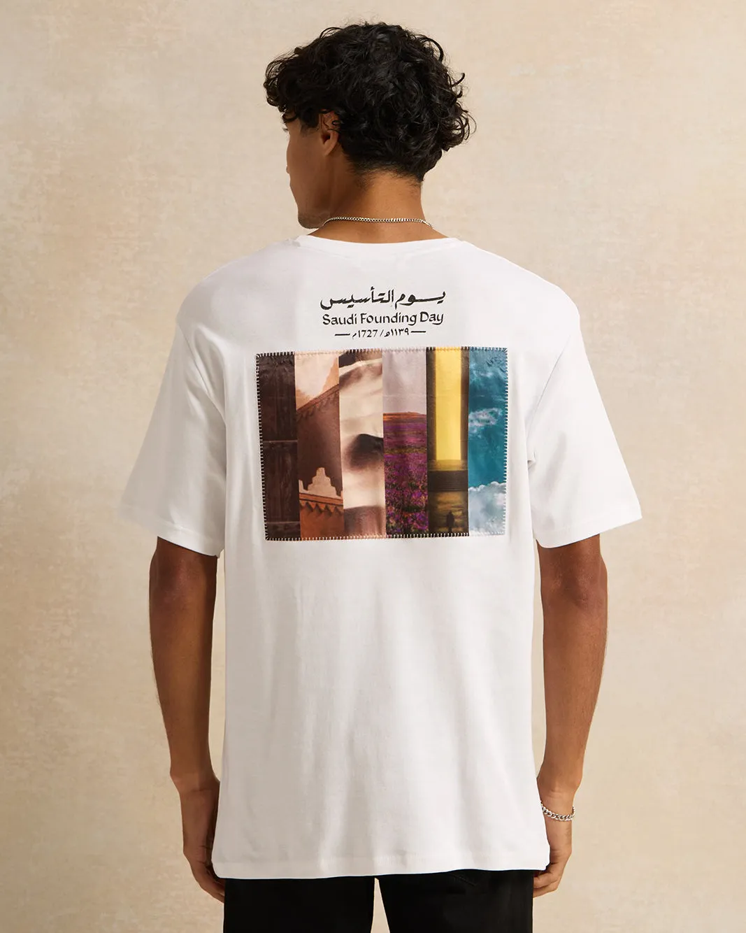 Men White KSA Foundation Day T-Shirt sold by Redtag product image thumbnail 3