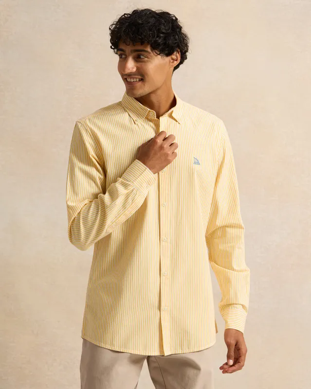 Men Yellow Striped Shirt sold by Redtag