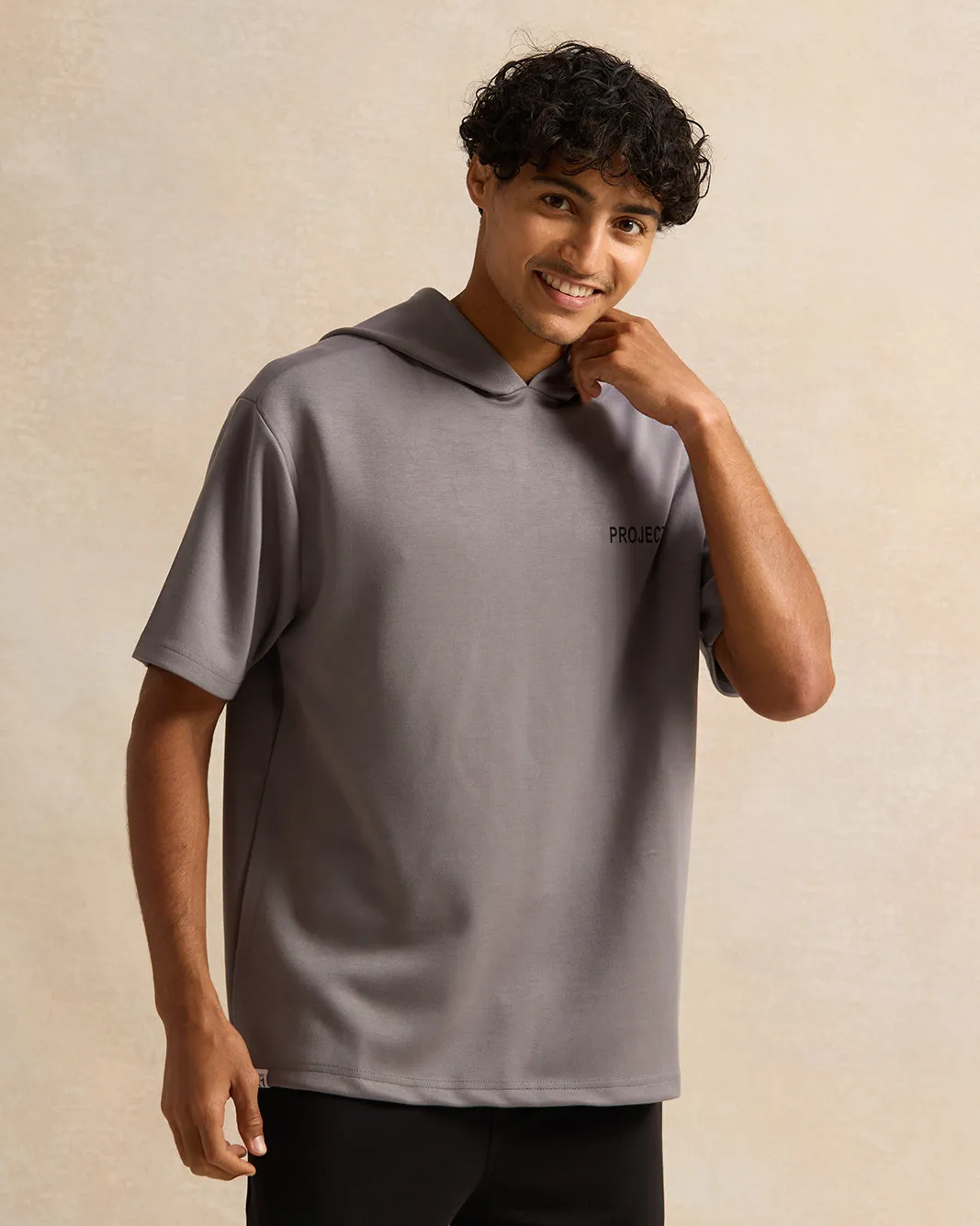 Men Grey Hooded Printed Lounge Sweatshirt sold by Redtag