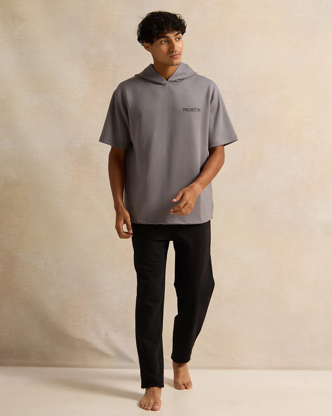 Men Grey Hooded Printed Lounge Sweatshirt sold by Redtag product image thumbnail 2