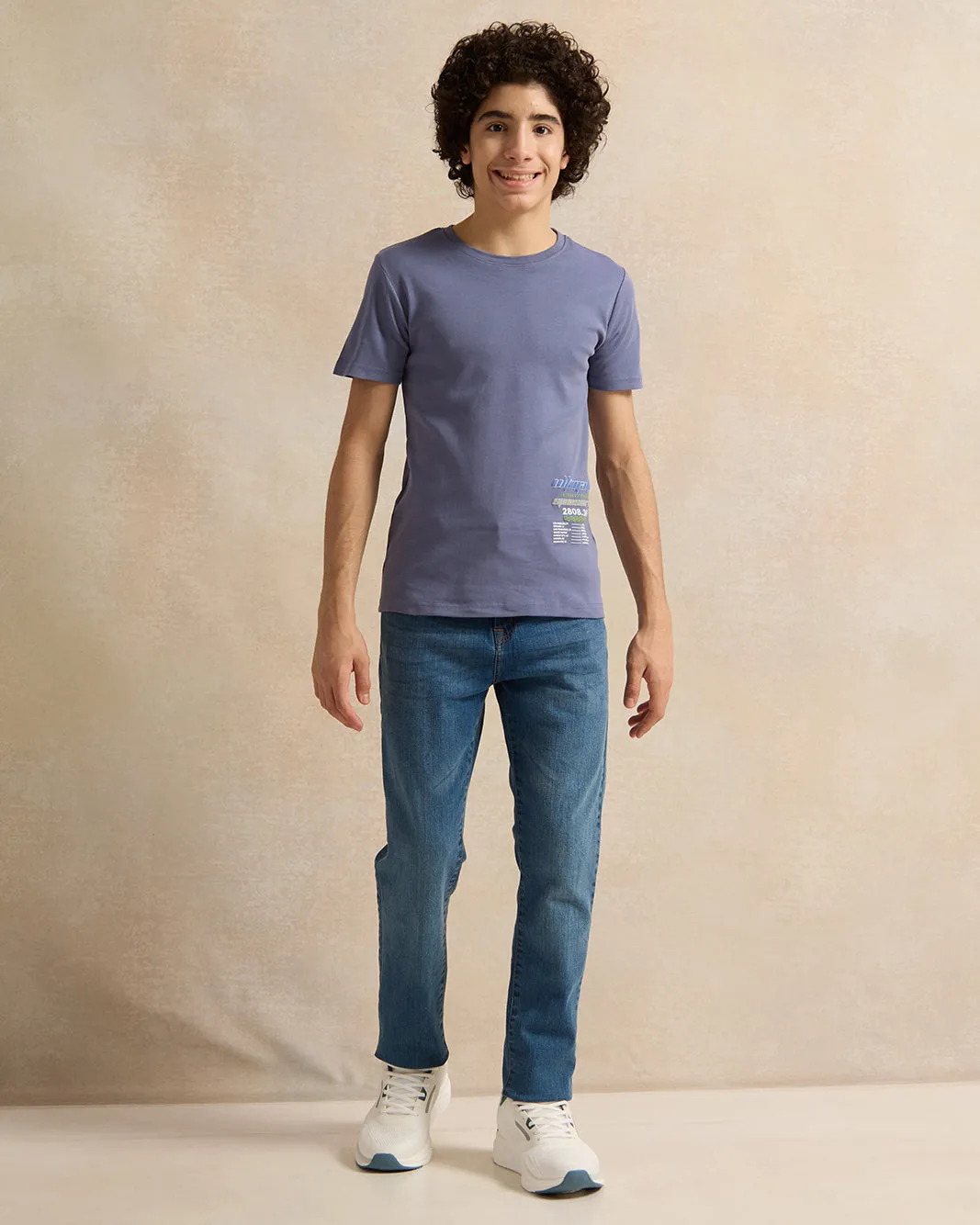 Senior Boys Blue Printed T-Shirt sold by Redtag product image thumbnail 2