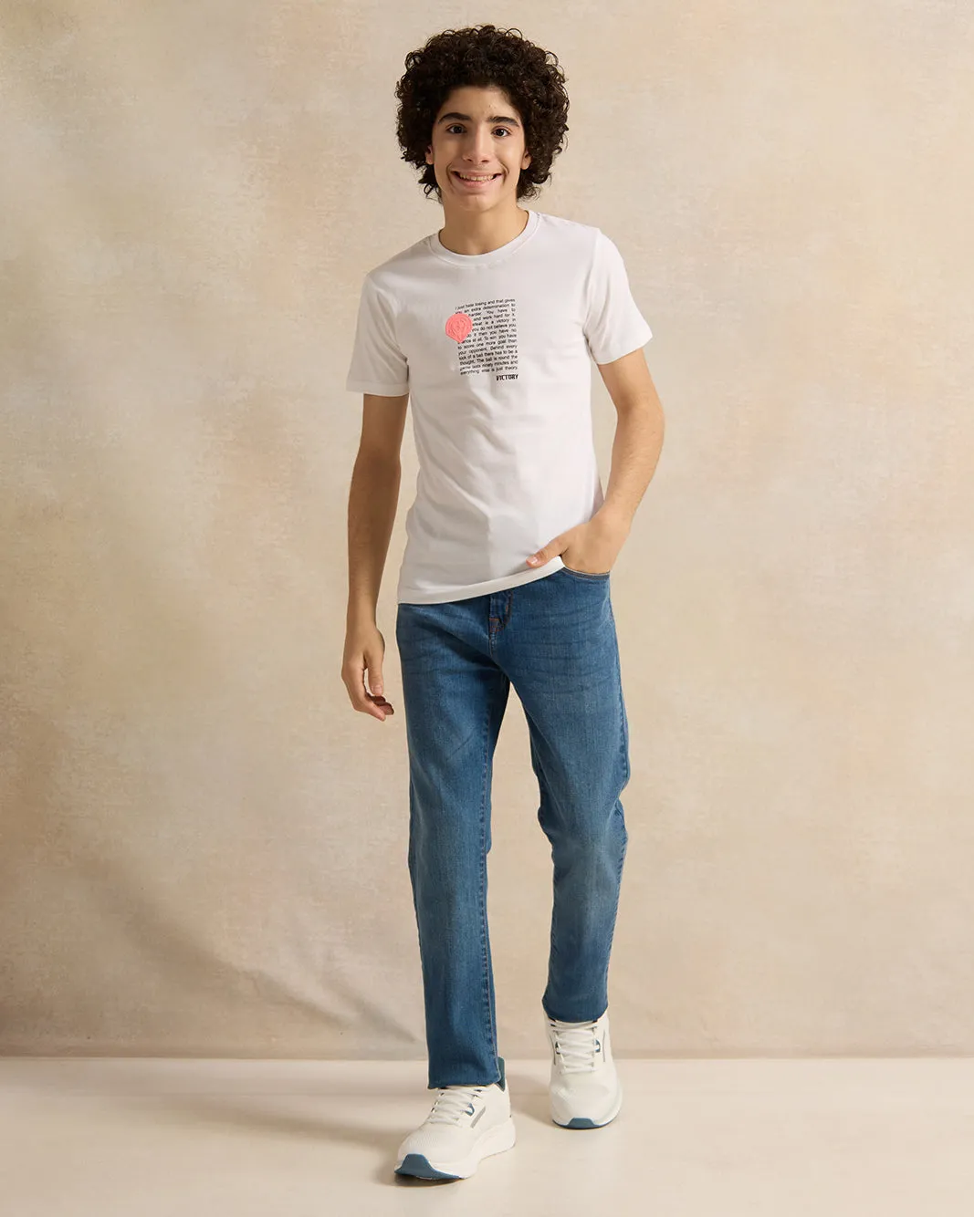 Senior Boys White Printed T-Shirt sold by Redtag product image thumbnail 2
