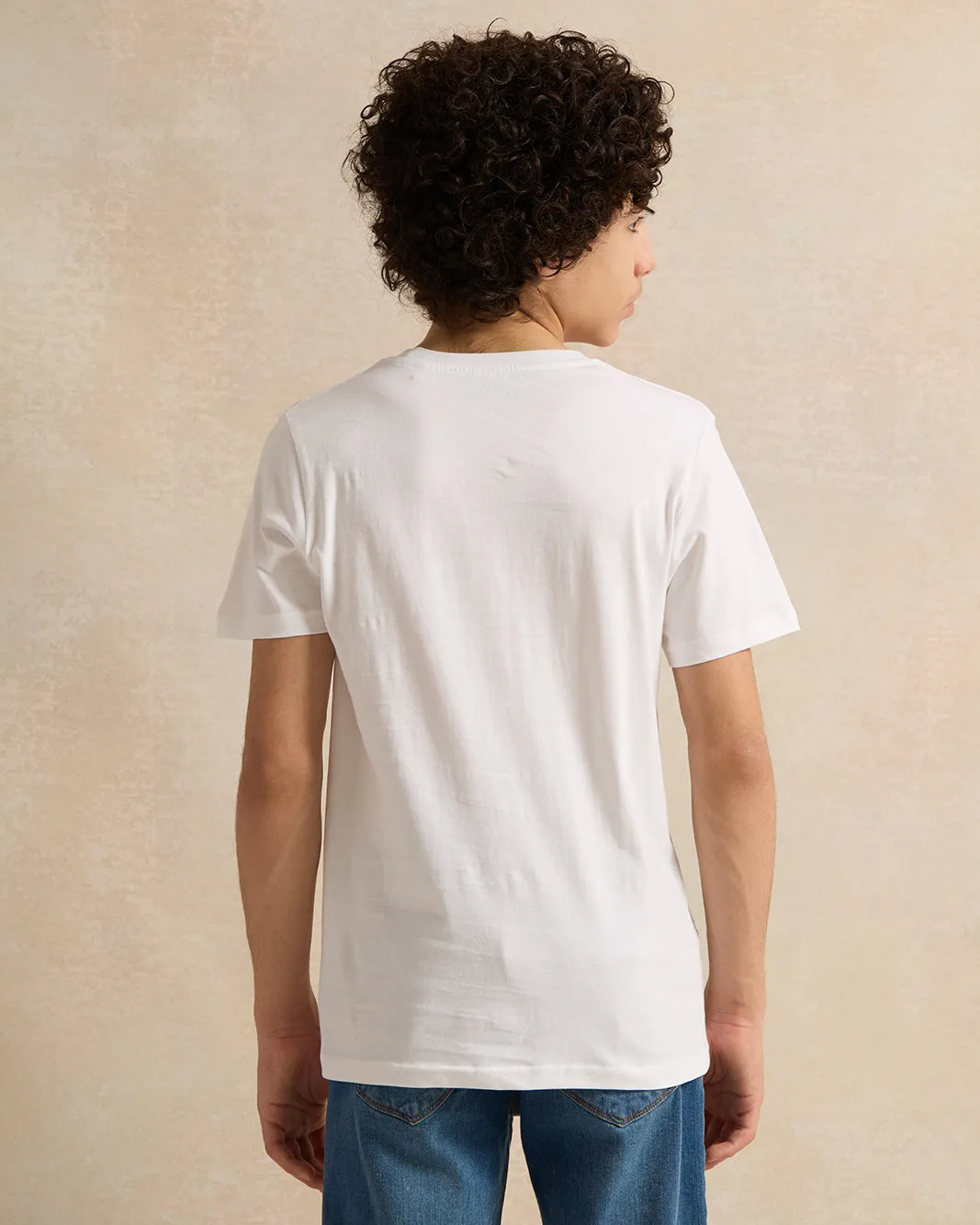 Senior Boys White Embellished T-Shirt sold by Redtag product image thumbnail 3