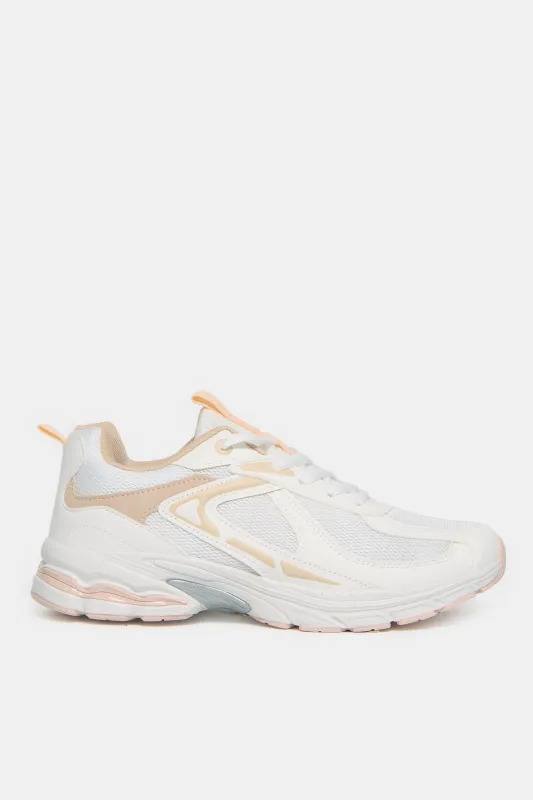 Women White Lace Up Sneakers sold by Redtag