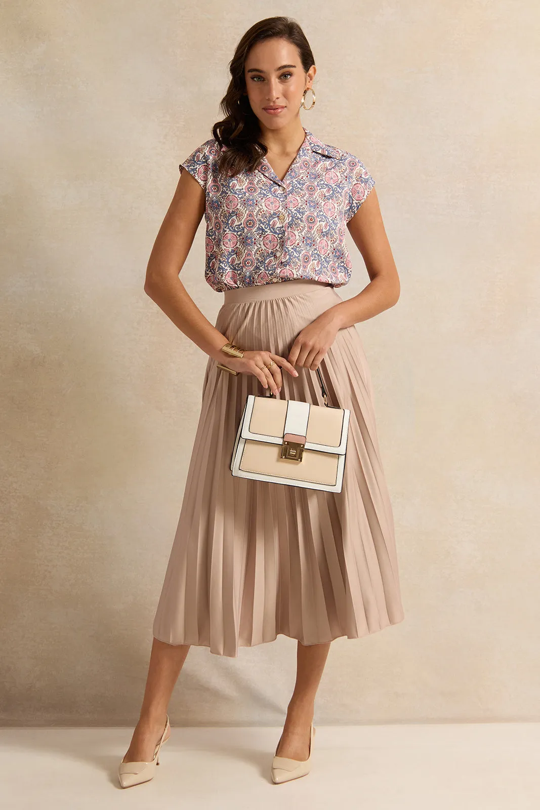 Women Purple Print Button Down Collared Resort Shirt sold by Redtag product image thumbnail 2