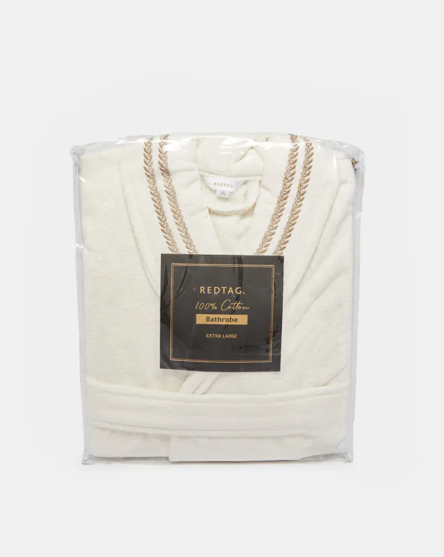Cream Embroidery Shawl Bathrobe (XL) sold by Redtag