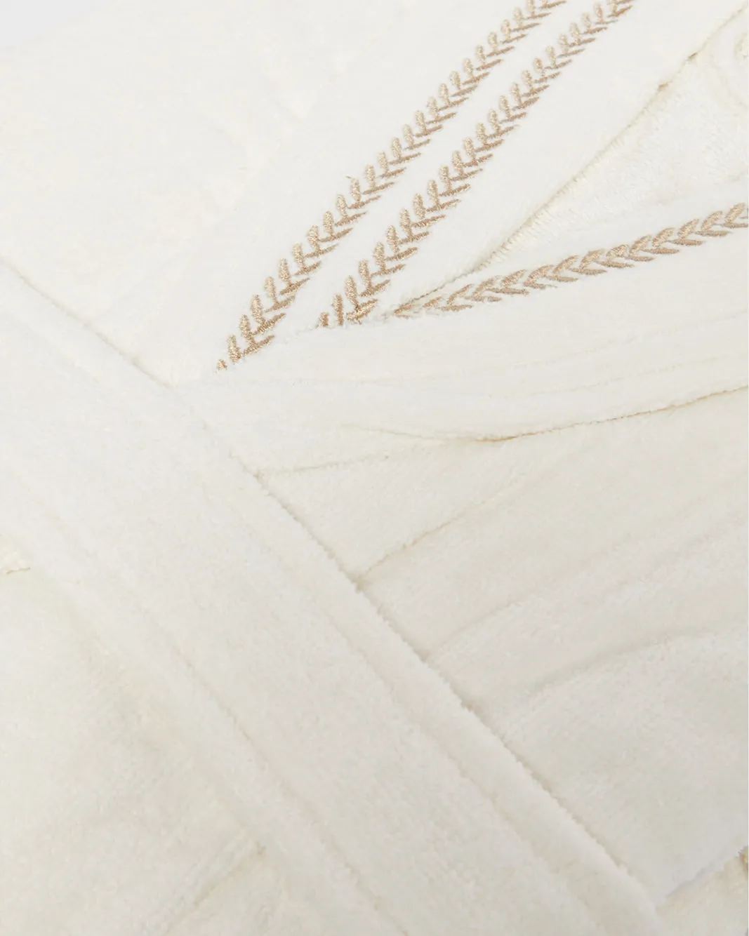 Cream Embroidery Shawl Bathrobe (Large) sold by Redtag product image thumbnail 3