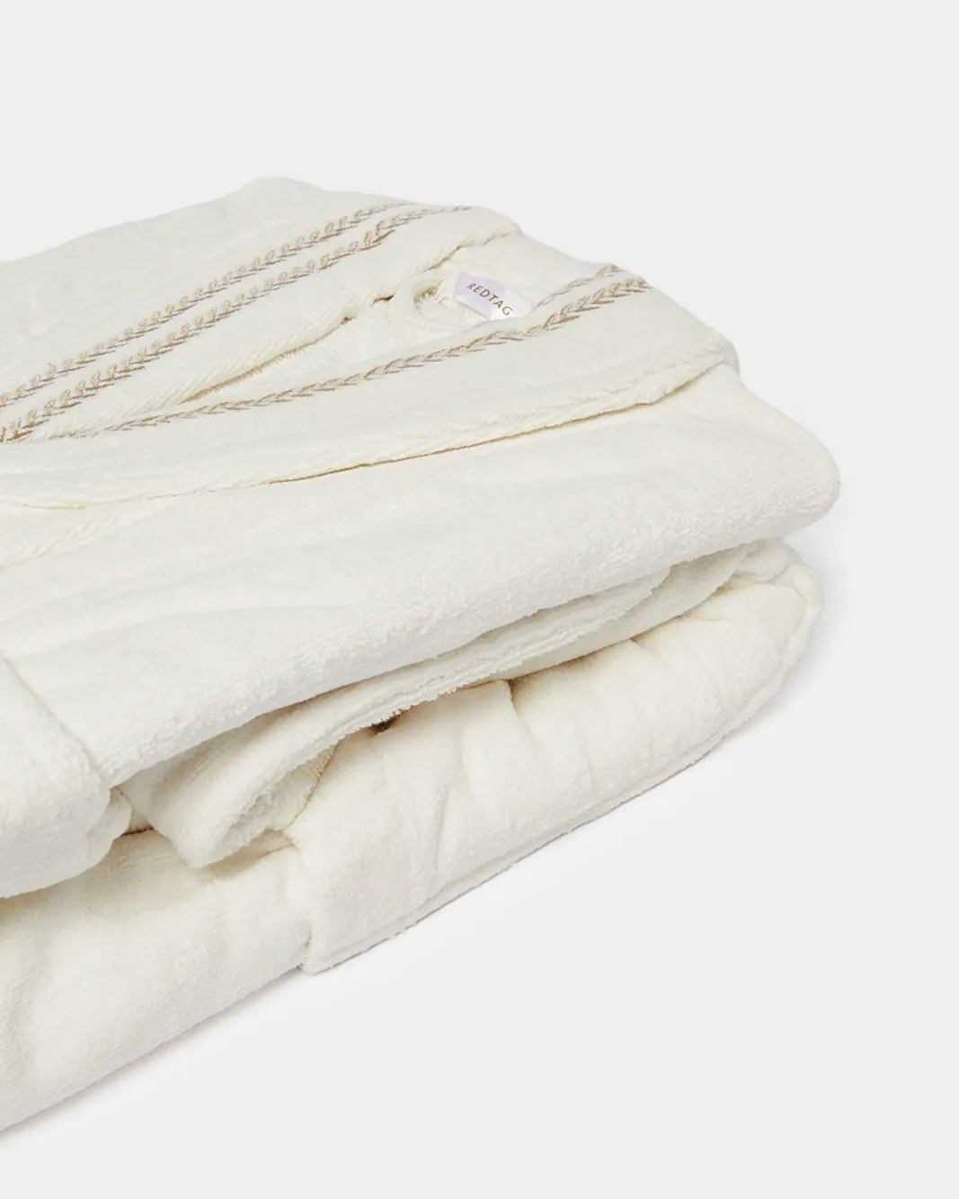 Cream Embroidery Shawl Bathrobe (Large) sold by Redtag product image thumbnail 4