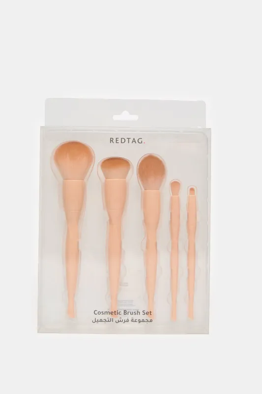 Beige Cosmetic Brush Set (5 Pieces) sold by Redtag
