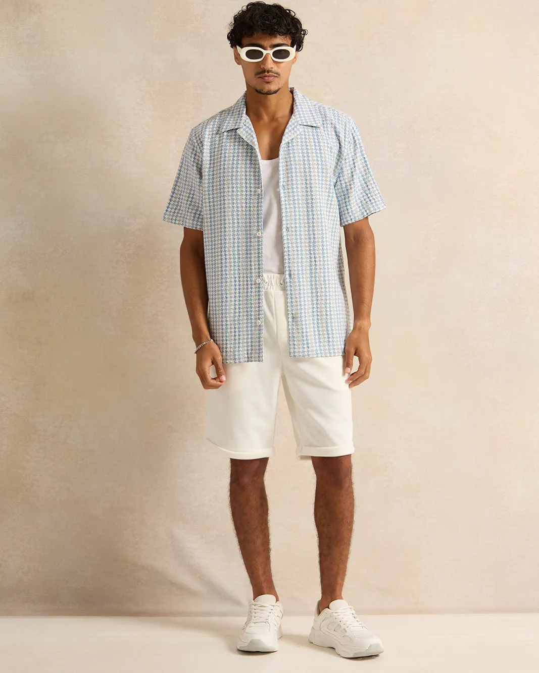 Men Blue Striped Casual Shirt sold by Redtag product image thumbnail 2