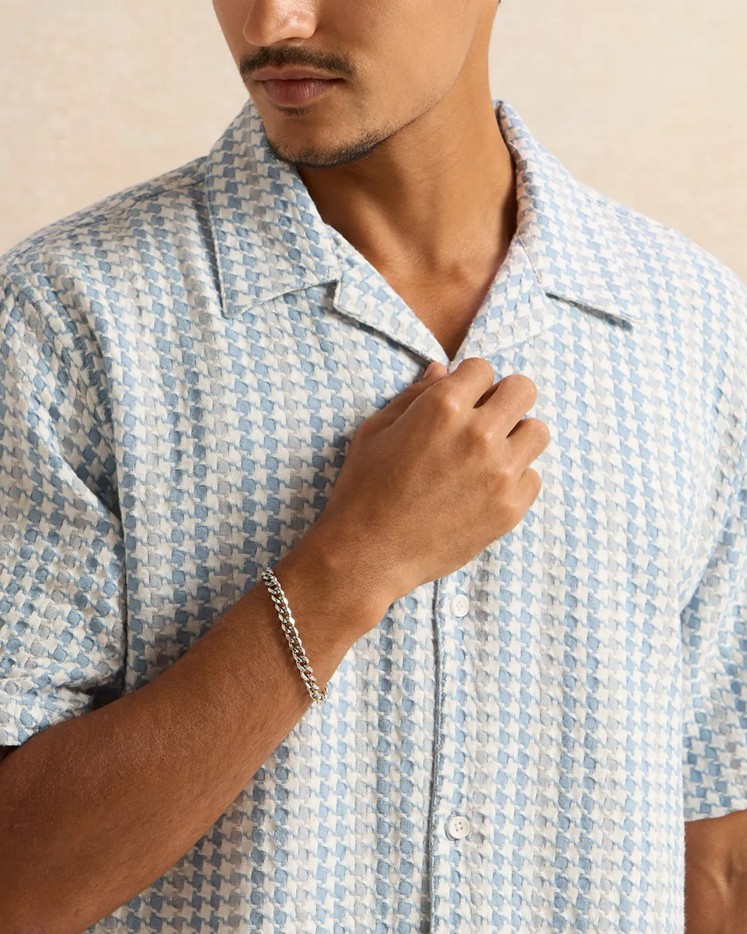 Men Blue Striped Casual Shirt sold by Redtag product image thumbnail 4