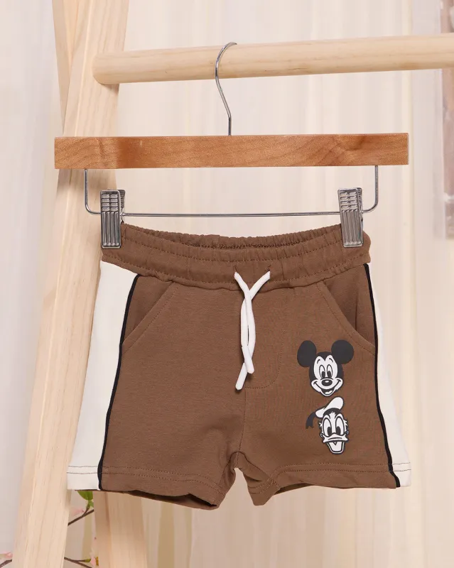 Infant Boys Brown Stone Mickey Active Shorts sold by Redtag