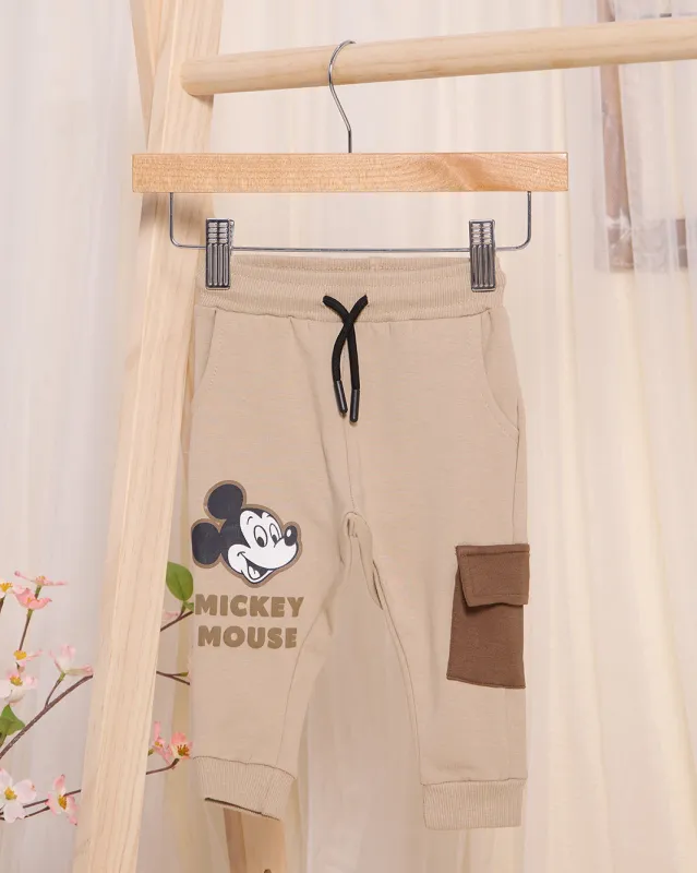 Infant Boys Beige Mickey Active Pants sold by Redtag