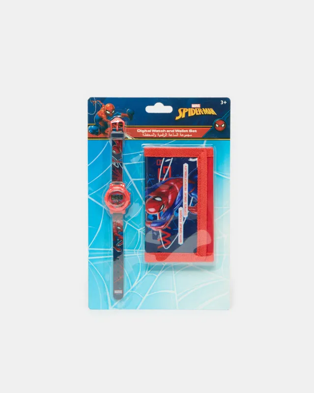 Boys Navy And Red Spider Man Wallet And Watch Set (2 Piece) sold by Redtag