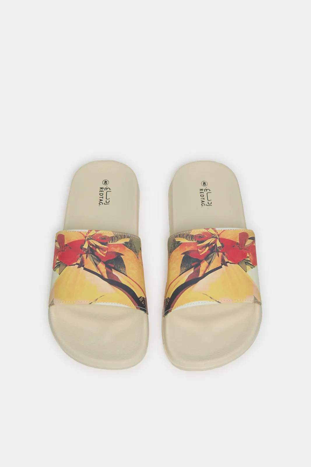 Women Beige Floral Slide sold by Redtag product image thumbnail 2