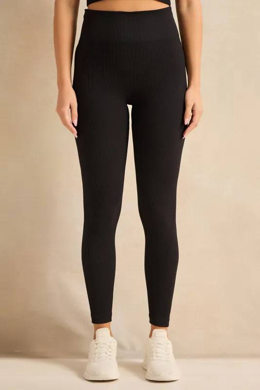 Women Black Active Legging sold by Redtag