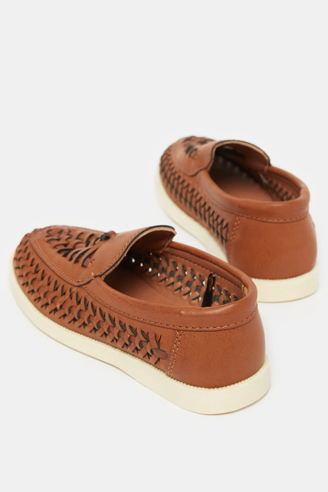 Boys Brown Textured Loafers sold by Redtag product image thumbnail 4