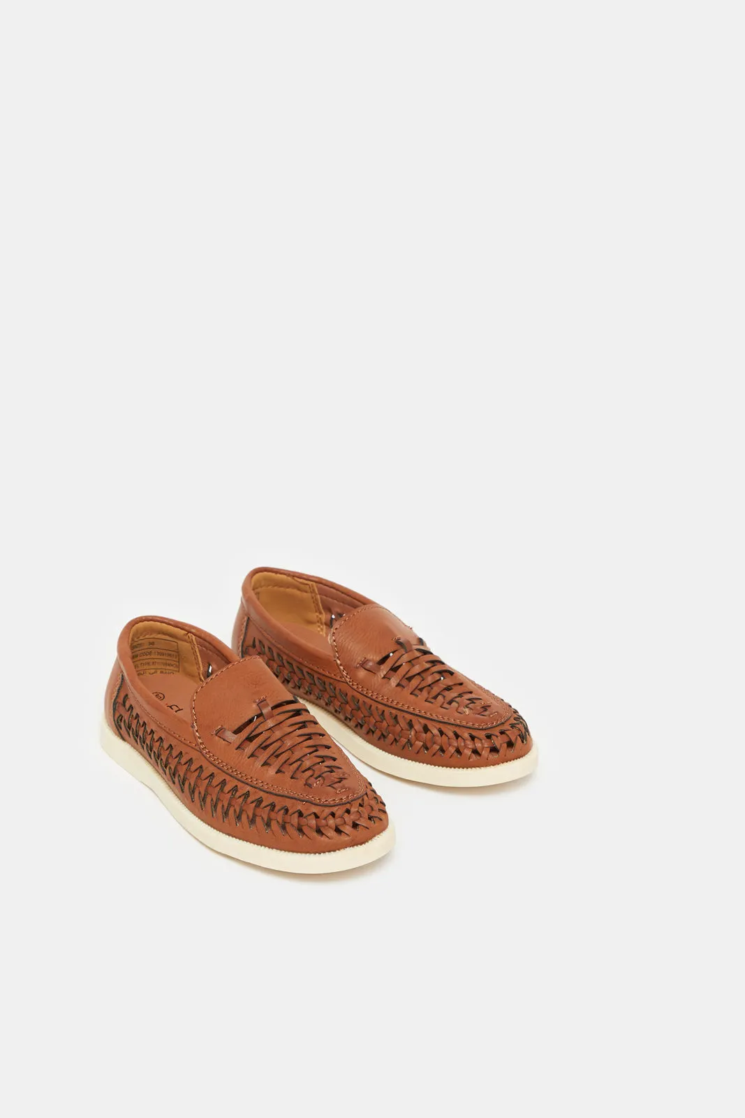Boys Brown Textured Loafers sold by Redtag product image thumbnail 2