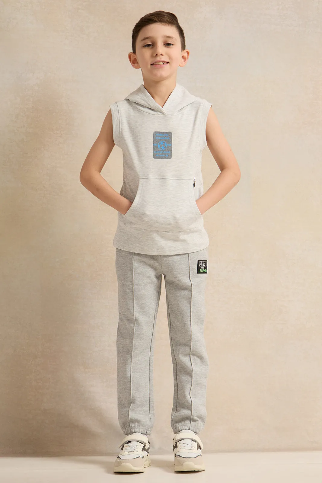 Boys Grey Pleated Active Pants sold by Redtag product image thumbnail 2