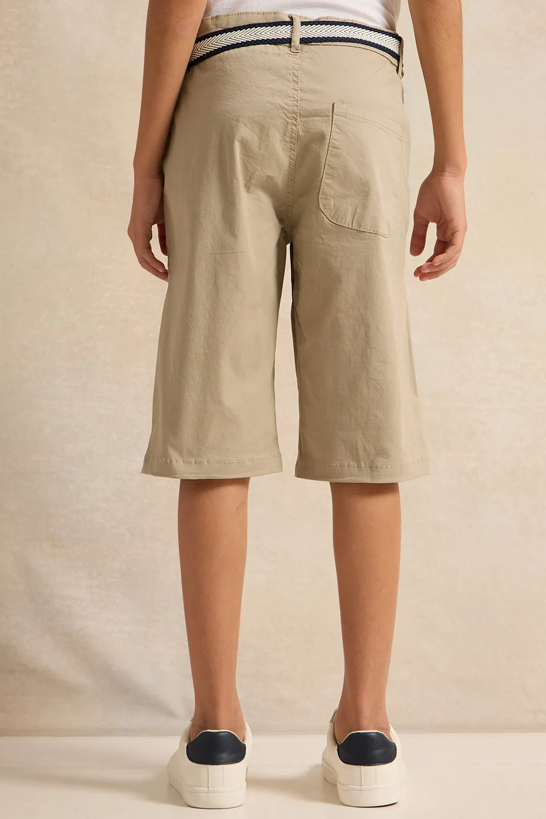 Boys Beige Shorts With Belt sold by Redtag product image thumbnail 3